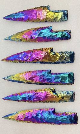 7 inch Titanium Aura Quartz handcrafted Knife blade 7 inch Titanium Aura Quartz handcrafted Knife blade