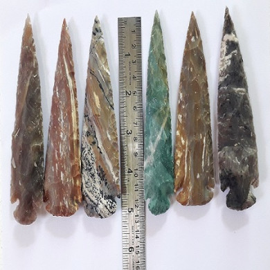 5 inch Indian Agate arrowheads