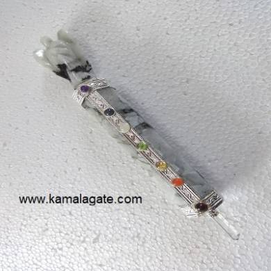 7Chakra Rainbow Moonstone Healing Wands With Angel