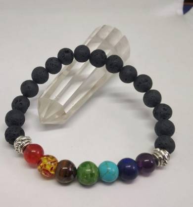 Seven Chakra Lava Bracelets 