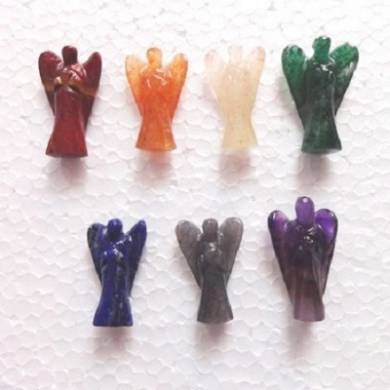 Gemstone Seven Chakra 1 to 2inch Angel Set