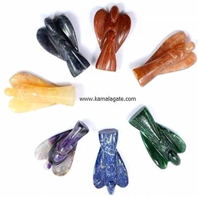 Natural Stone Crystal Chakra Healing Set of 2inch angels