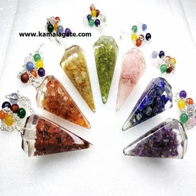 7 Chakra Orgone Pendulum With Chakra Chain