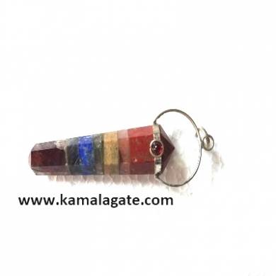 7 chakra bonded double point pencil pendants