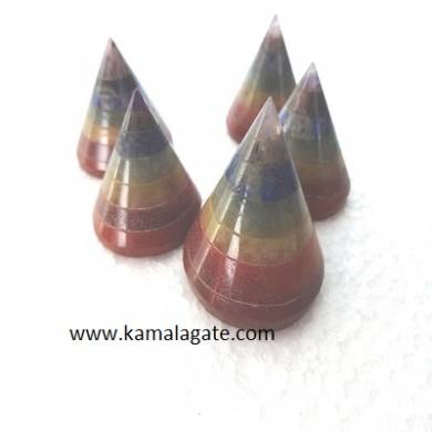 7 chakra bonded Conical Pyramid