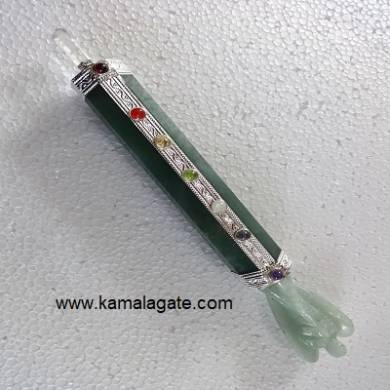 7Chakra Green Aventurine Healing Wands With Angel