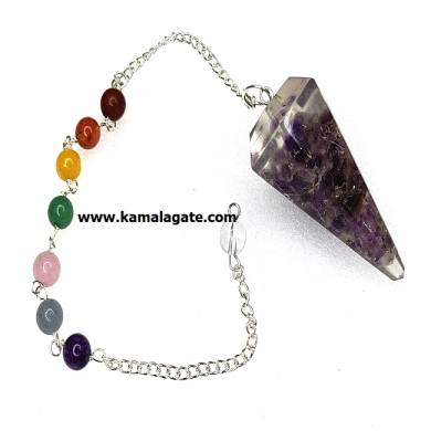 Amehyst Orgone Pendulum With Chakra Chain