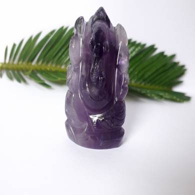 Amethyst Gemstone Carved Ganesha