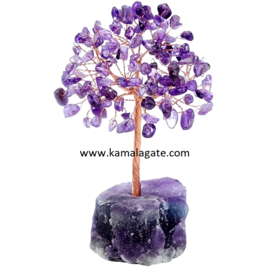 Amethyst 100 Beads Gemstone Copper Wire Tree With Amethyst Base Amethyst 100 Beads Gemstone Copper Wire Tree With Amethyst Base