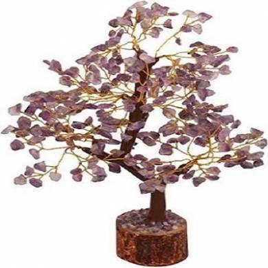 Amethyst 300 Chips Tree with Artificial Wooden Roots