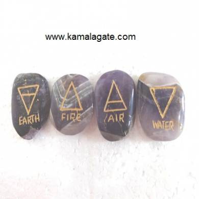 Amethyst Engraved Four Elements sets 