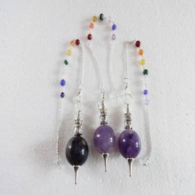 Amethyst Ball Pendulum with Buddha & Chakra Chain