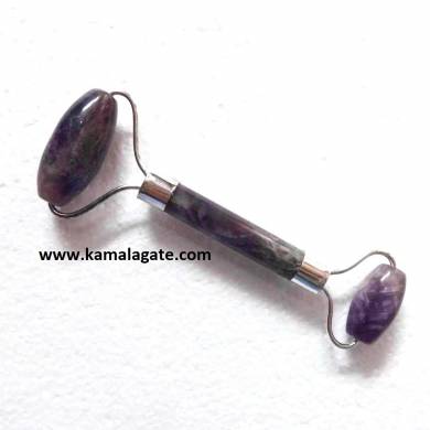 Amethyst Gemstone Massage Roller (Silver)