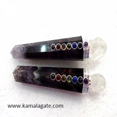 Amethyst Healings Wands With Crystal skulls