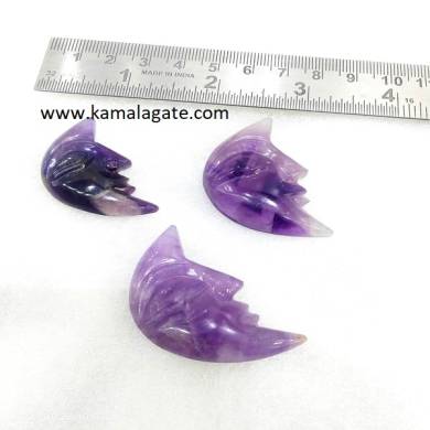 Amethyst Gemstone Moon Faces