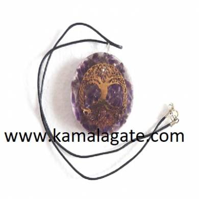 Amethyst OrgoneTree Of Life Pendants With Cord
