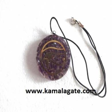 Amethyst Orgone Pendant With Eye Of Horus  Symbol