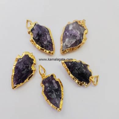 Amethyst Arrowhead Electroplated pendants