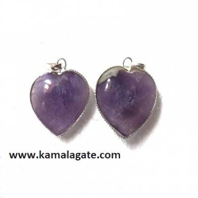 Amethyst Small Puffy Hearts Frame pendants