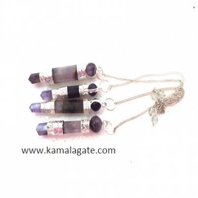 Amethyst Stick Pendulum Star(SILVER)