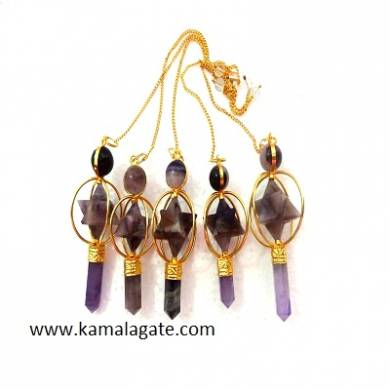 Amethyst Spinning  Markaba Pendulum Star(GOLDEN)