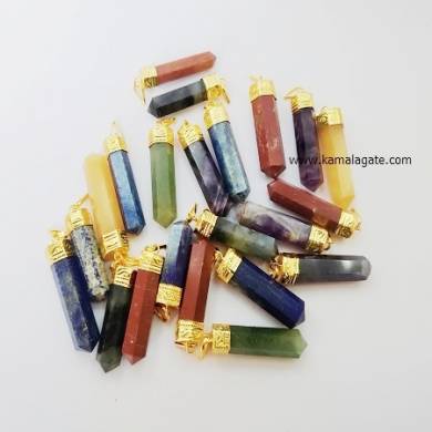 Assorted Crystal Point Golden Cab Pendant