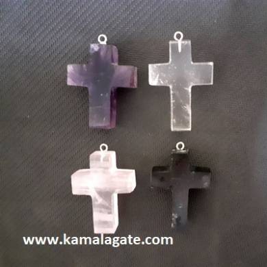 Assorted Gemstone Cross Pendants