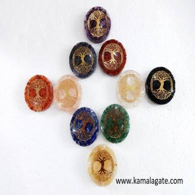 Assorted Orgone Dome With Tree Of Life Symbol (2)