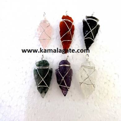 Assorted Wire Wrap Arrowheads Pendents