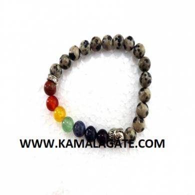 Bhuddha Dalmation Jasper Chakra Bracelet