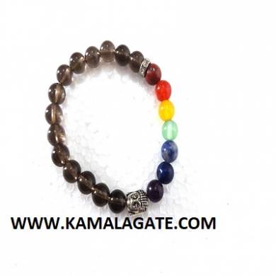 Bhuddha Smoky Chakra Bracelets