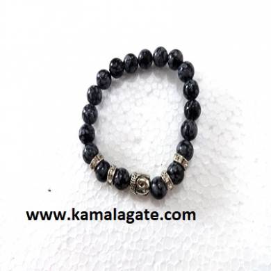 Bhuddha SnowFlake Obsidean Bracelets