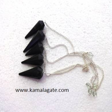 Black Turmoline Faceted pendulums 