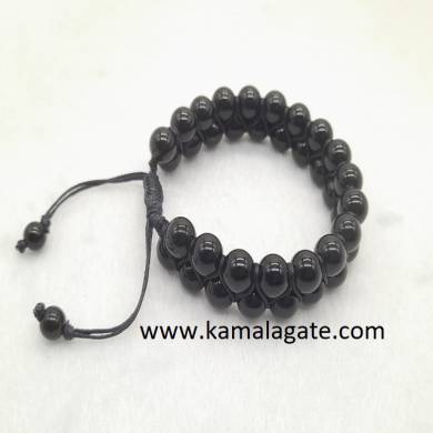 Black Agate Gemstone Double Layer Bracelet