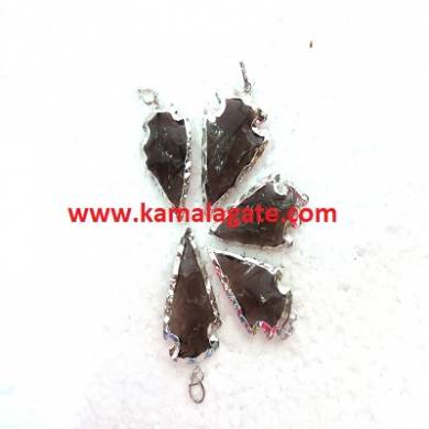 Black Obsidean Arrowhead with Silver Electroplating Pendants