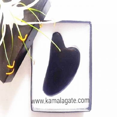 Black Obsidean Gemstone Face Skin Care Gua Sha Facial Massager With Box