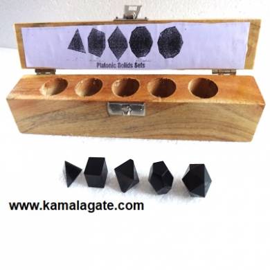 Black Turmoline Five Pieces Geometry Sets With Wooden Box