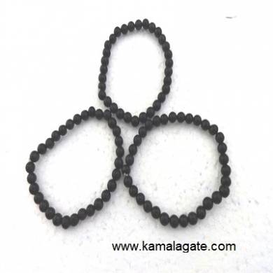 Black Turmoline Gemstone Beads Elastic Bracelets