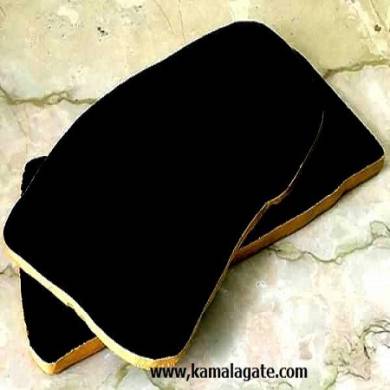 Black agate golden electroplated Rim Agate platter 9-10 inch