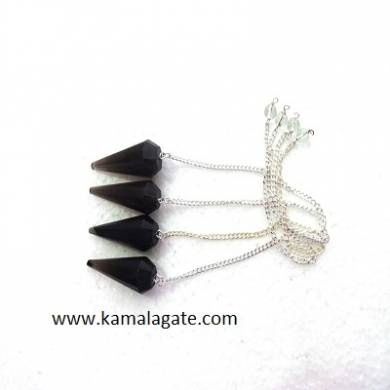 Black Obsidean Faceted Pendulums