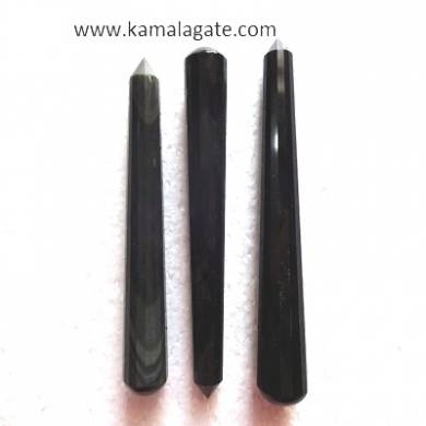 Black obsidean Faceted Massage Wands 