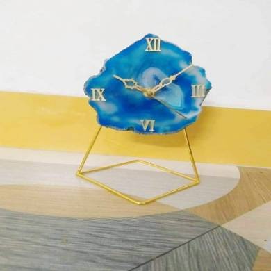 Blue Agate Clock For Table & Home decoration