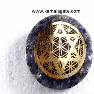 Blue Aventurine Orgone Dome With Tree OF Life Symbol