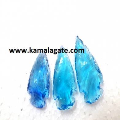 Blue Color Glass Arrowheads