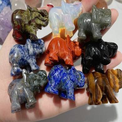 2inch Crystal Carving Animal Elephants