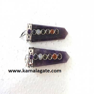 Chakra Amethyst Flats Pendents