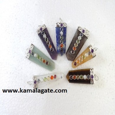 Chakra Mix Stone Flats Pendents