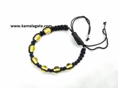 Citrine & Crystal Quartz Bracelets With Cotton String