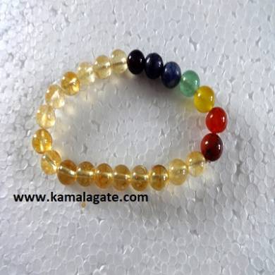 Citrine Plain Elastic Chakra Bracelets