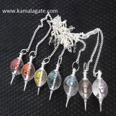 Crystal Quartz Colorful Ball Sanskrit Pendulum Sets